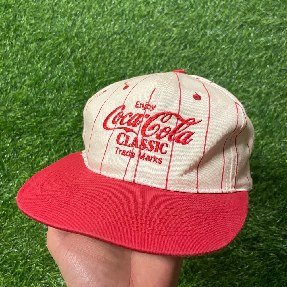Vintage coke Coca Cola Classic Red and Cream adjustable Hat